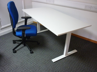 1600x800mm white manual sitstand desk