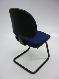 Dark blue cantilever meeting chairs