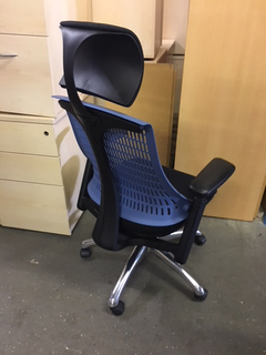 Dynamic Flex task chair with black base and blue back