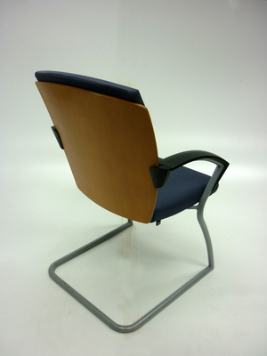 additional images for Blue Sedus beech wood back meeting chairs