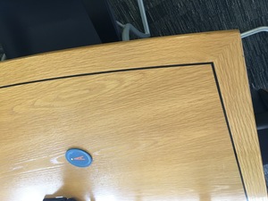 additional images for 2200mm oak veneer barrel shape boardroom table