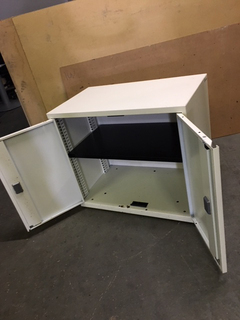 Desk High White Metal Double Door Cupboard