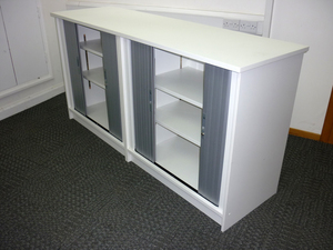 additional images for 1000mm high white double width tambour cupboards