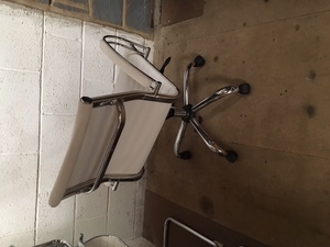 additional images for White leather Eames look-a-like operator chairs