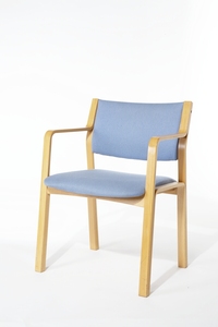 additional images for Set of 4 Light blue beech framed chairs