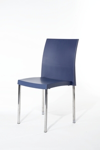 additional images for Navy blue stacking plastic canteen chairs
