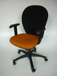 additional images for Vector Dino black/burnt orange task chairs