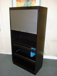additional images for Black metal 1620mm high tambour cupboards