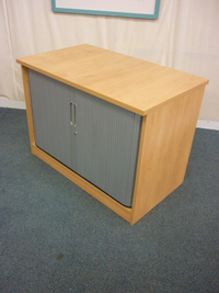 additional images for Beech desk high tambour cupboard