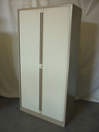 additional images for Bisley 1970mm high beige/cream side opening tambour cupboards,
