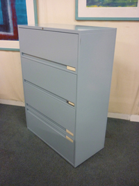 additional images for Maine 1300mm high sky blue metal 4 drawer side filers