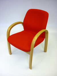 additional images for Verco red cajun fabric wooden frame boardroom chairs