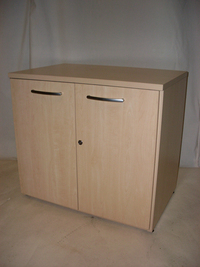 additional images for Sven Christensen maple desk high double door storage cupboards